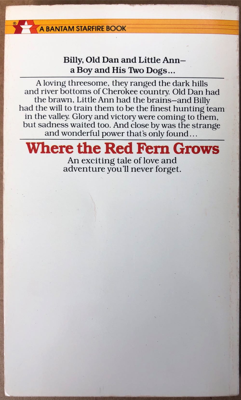 Where the Red Fern Grows - Wilson Rawls (Bantam - Paperback) book collectible [Barcode 9780553255850] - Main Image 4