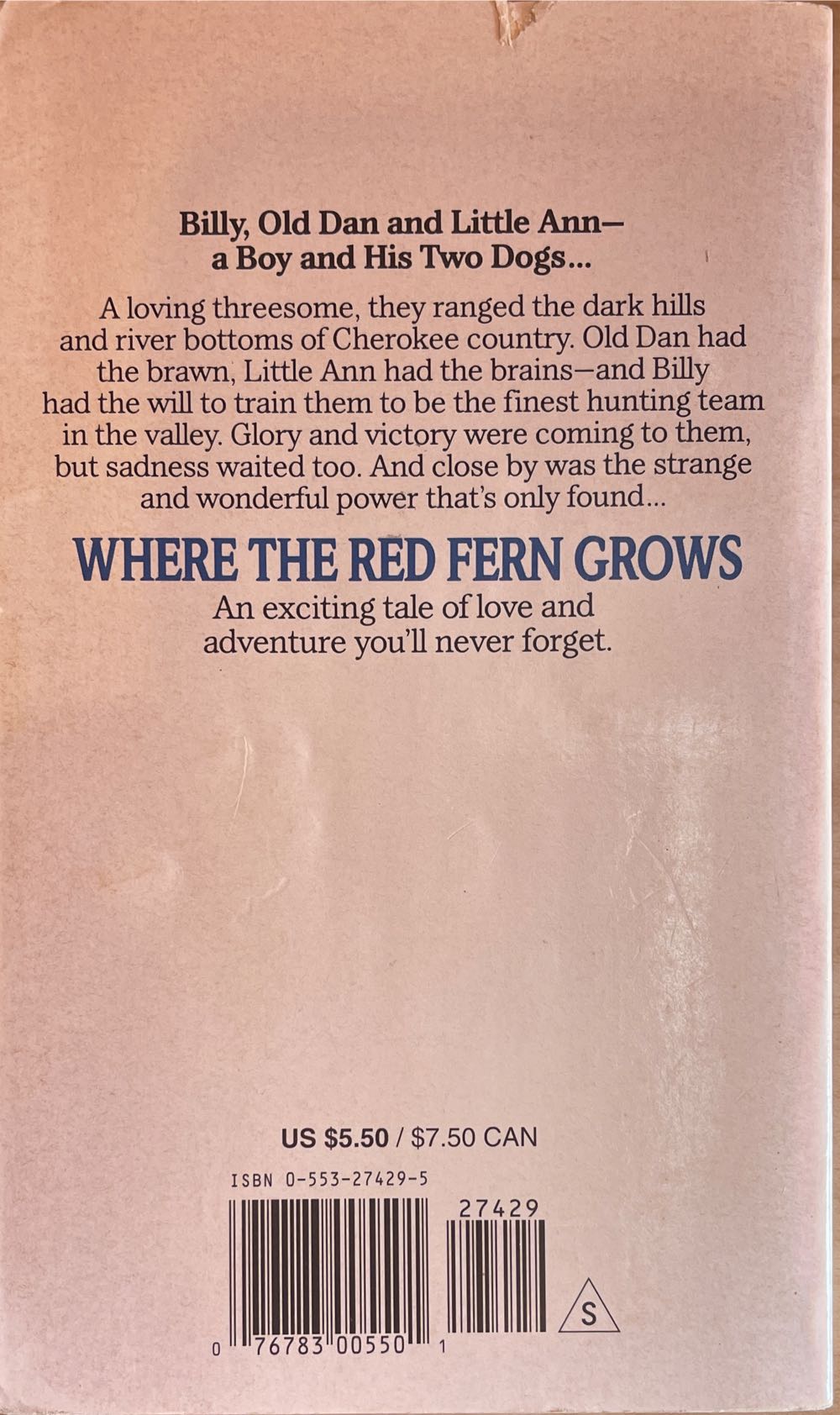 Where the Red Fern Grows - Wilson Rawls (Bantam Books - Paperback) book collectible [Barcode 9780553274295] - Main Image 2