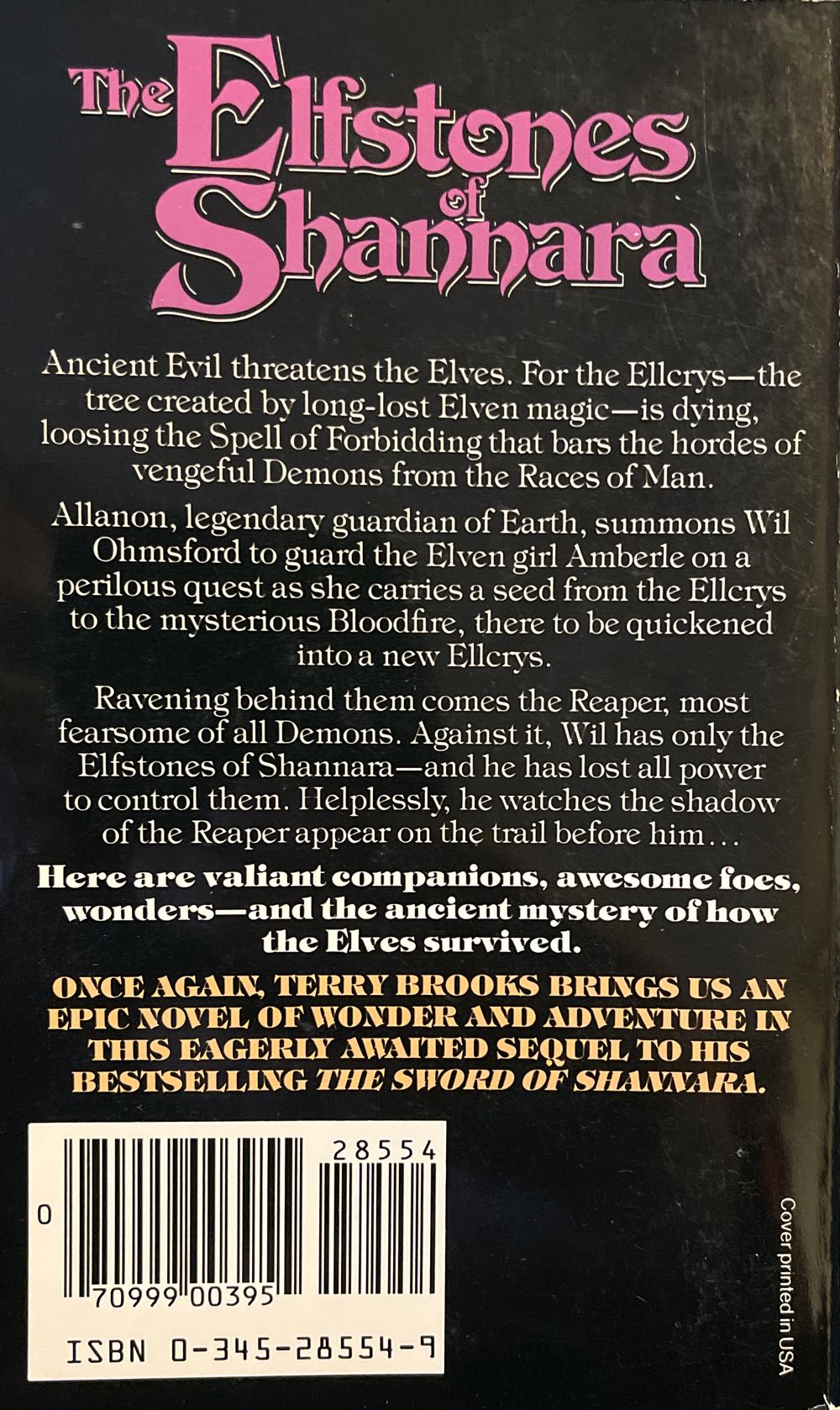 The Shannara Trilogy, Book 2: The Elfstones of Shannara - Terry Brooks (Del Rey - Paperback) book collectible - Main Image 2