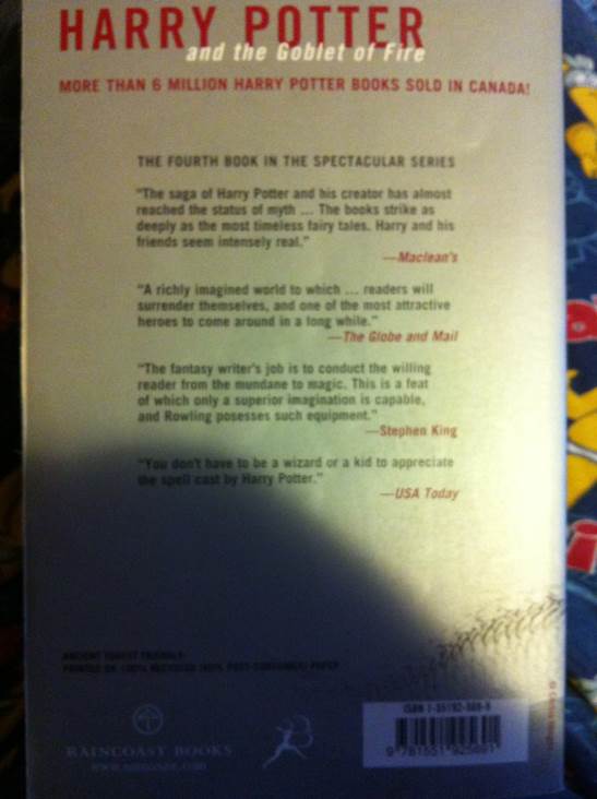 Harry Potter and the Goblet of Fire  book collectible [Barcode 9781551925691] - Main Image 2