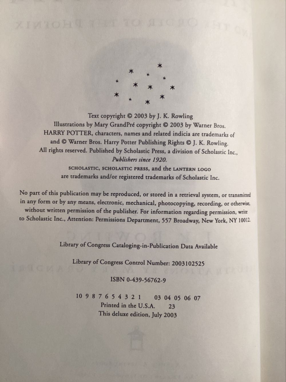 Harry Potter and the Order of the Phoenix (Russian) - J.K. Rowling (Scholastic - Hardcover) book collectible [Barcode 9780439567619] - Main Image 3