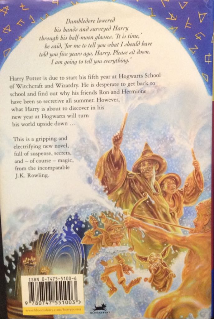 Harry Potter And The Order Of The Phoenix - J. K. Rowling (Bloomsbury - Hardcover) book collectible [Barcode 9780747551003] - Main Image 2