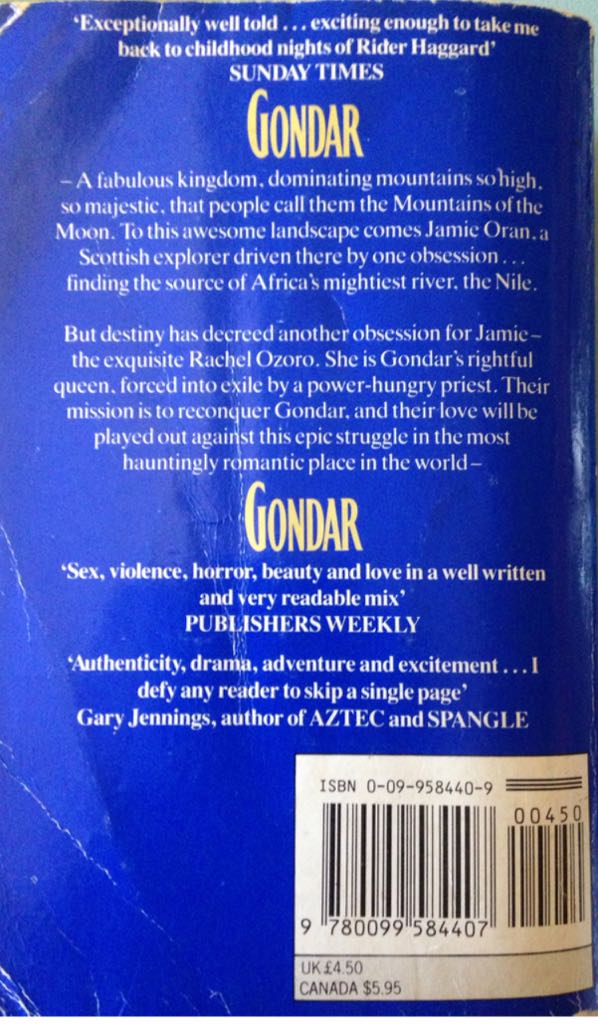 Gondar - Nicholas Luard (Arrow) book collectible [Barcode 9780099584407] - Main Image 2