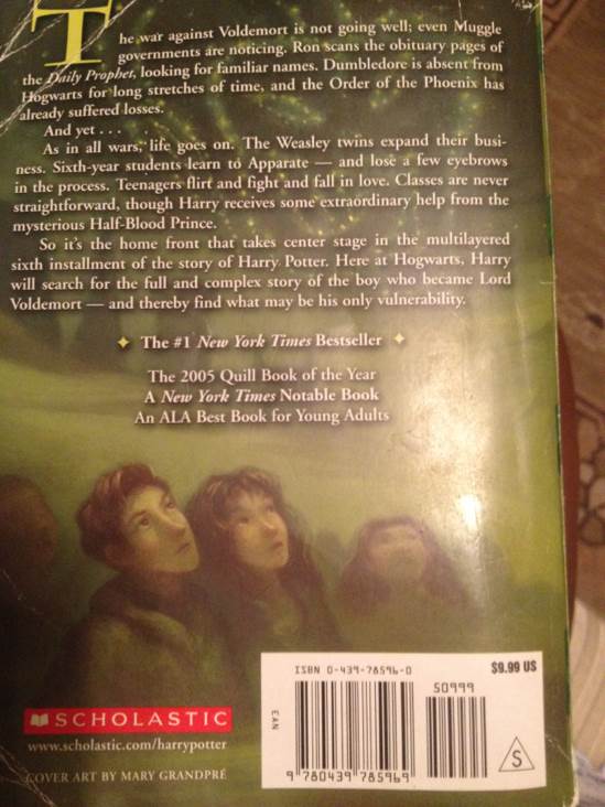 Harry Potter And The Half Blood Prince - J.K. Rowling (Scholastic Inc. - Paperback) book collectible [Barcode 9780439785969] - Main Image 2