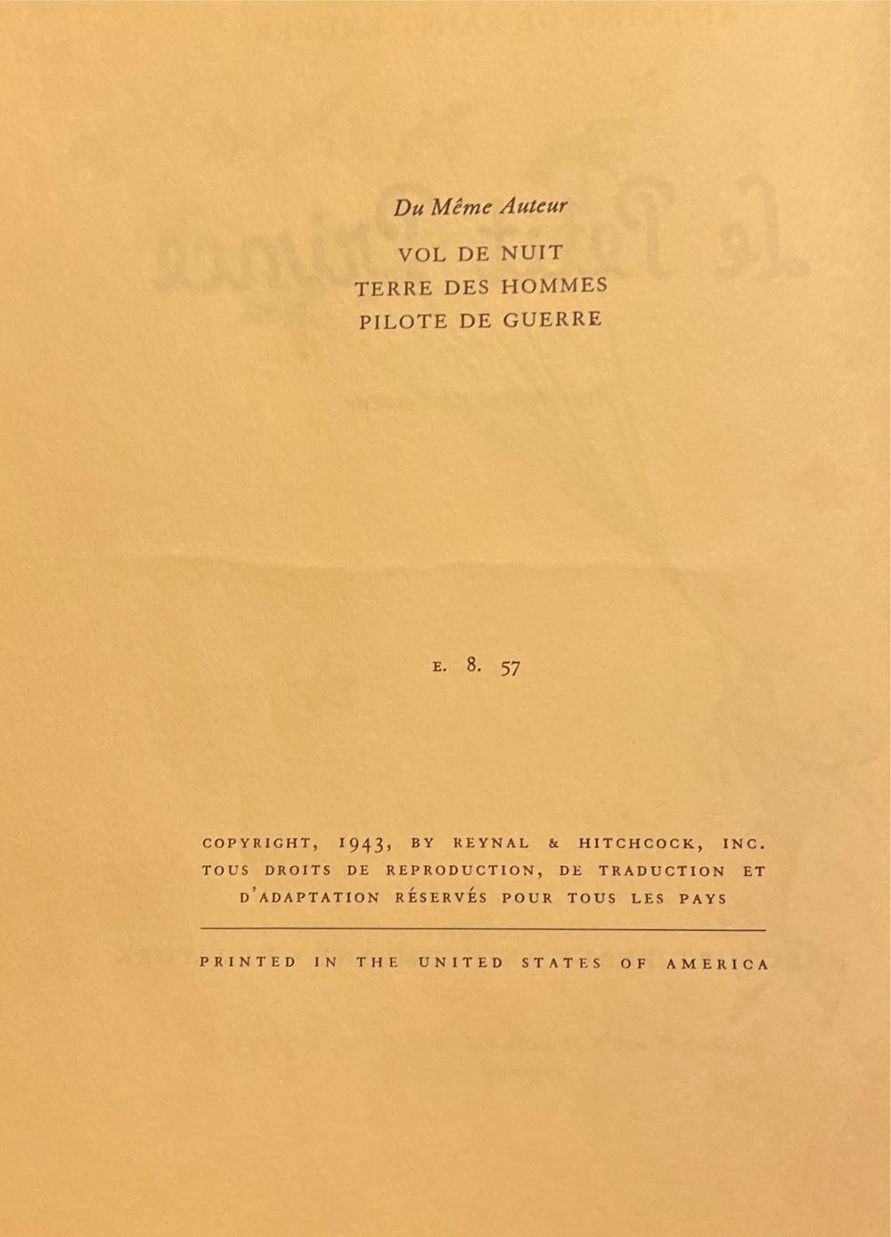 Le Petit Prince - Antoine de Saint-Exupéry (Gallimard - Hardcover) book collectible [Barcode 9780152438180] - Main Image 3