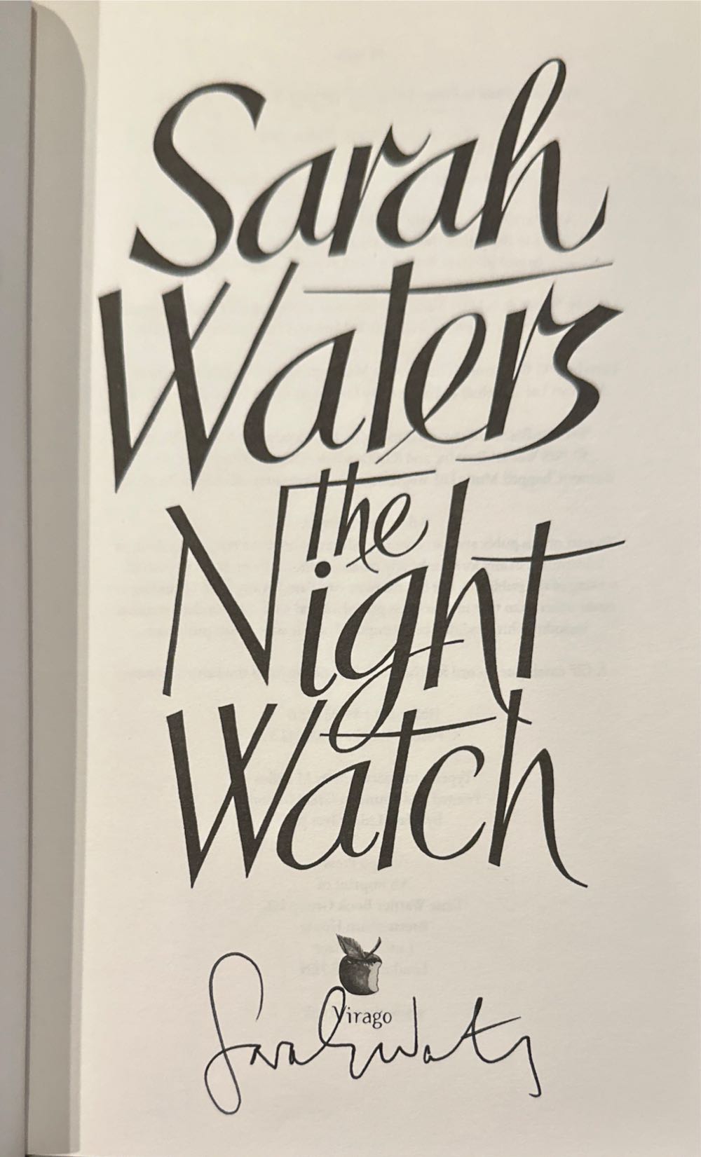 Night Watch, The - Sarah Waters (Virago Press) book collectible [Barcode 9781844082469] - Main Image 2