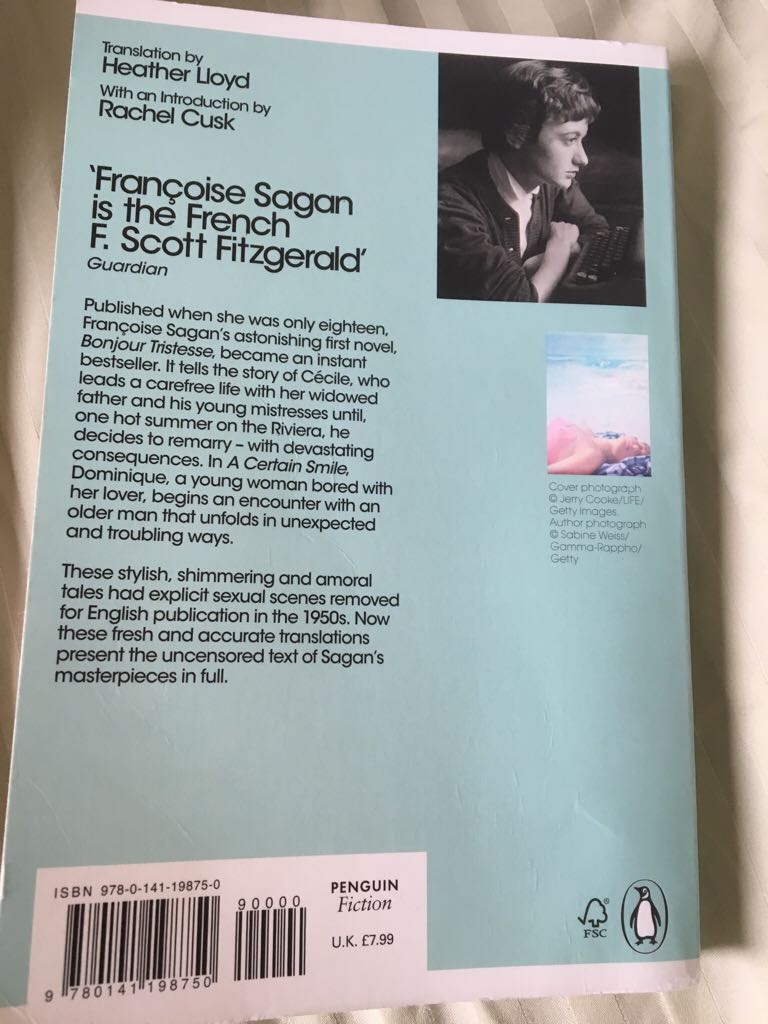 Bonjour Tristesse and A Certain Smile - Françoise Sagan (Penguin) book collectible [Barcode 9780141198750] - Main Image 2