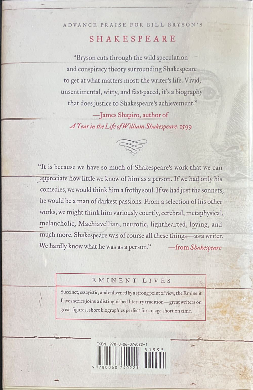 Shakespeare: The World as Stage - Bill Bryson (HarperCollins - Hardcover) book collectible [Barcode 9780060740221] - Main Image 2