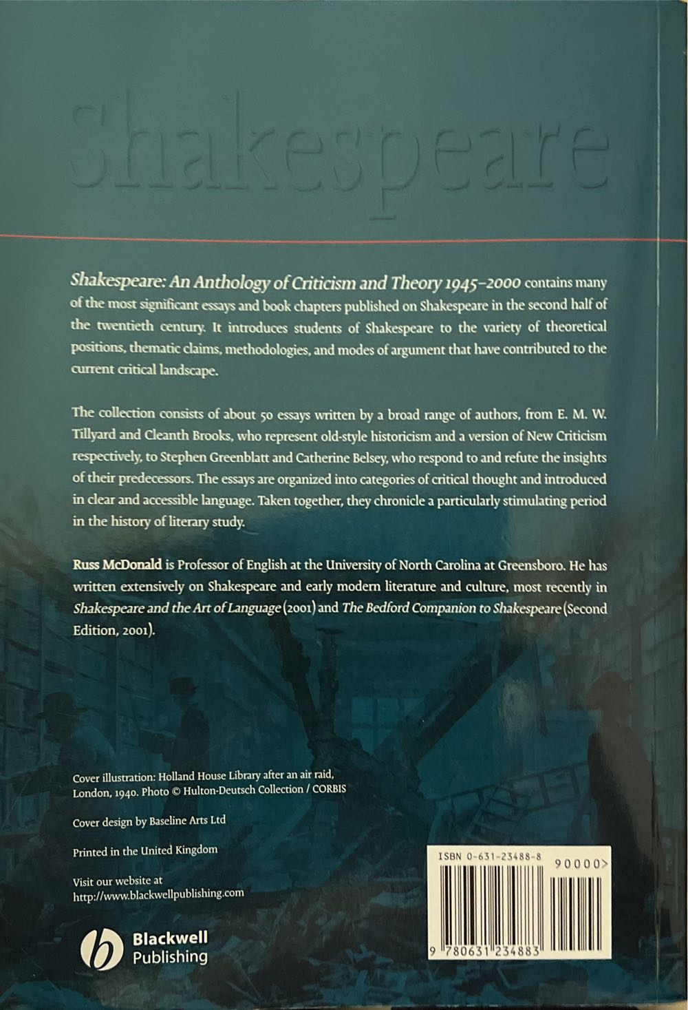 Shakespeare - Various (Wiley-Blackwell - Paperback) book collectible [Barcode 9780631234883] - Main Image 2