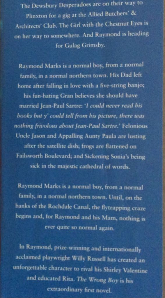 Wrong Boy, The - Willy Russell (Hardcover) book collectible [Barcode 9780385406963] - Main Image 2