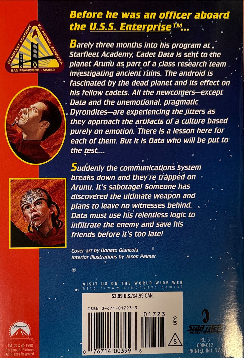 Star Trek TNG (Starfleet Academy #14): Deceptions - Bobbi JG Weiss & David Cody Weiss (Pocket Books - Paperback) book collectible [Barcode 9780671017231] - Main Image 2