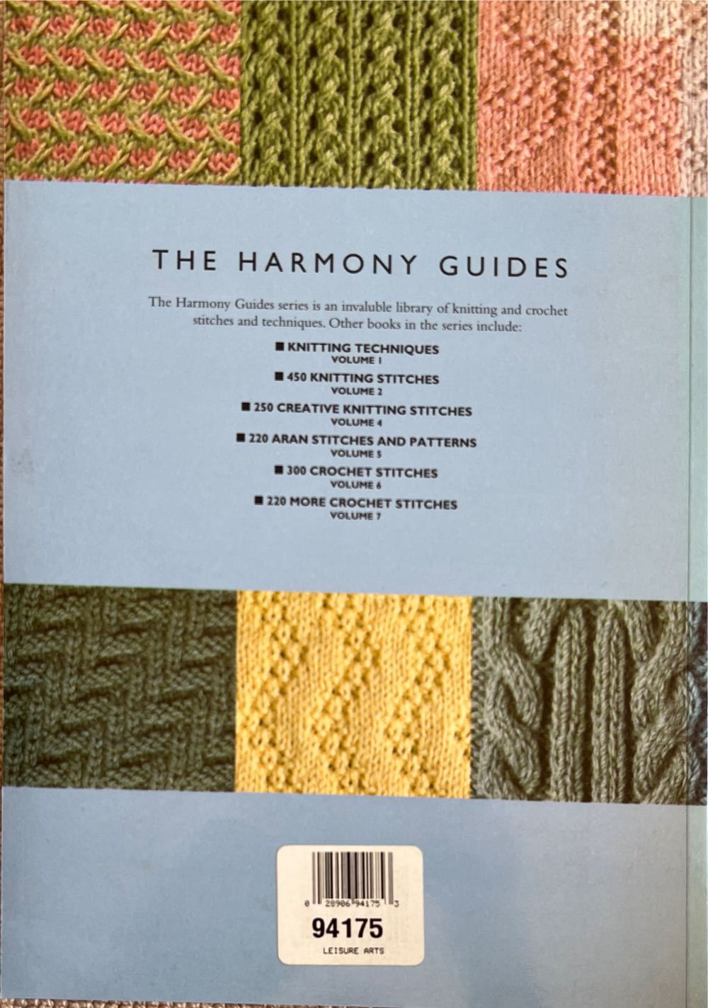 440 More Knitting Stitches Includes Patterns for Texture and Color, Cable Patterns and Panels, Lace Panels Volume 3 - Harmony Guides (Collins) book collectible [Barcode 9781855856301] - Main Image 2