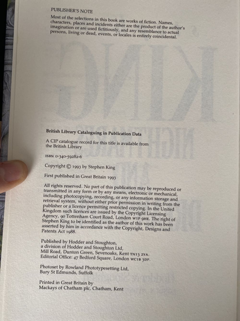 Nightmares And Dreamscapes - Stephen King (Hodder Headline - Hardcover) book collectible [Barcode 9780340592823] - Main Image 4