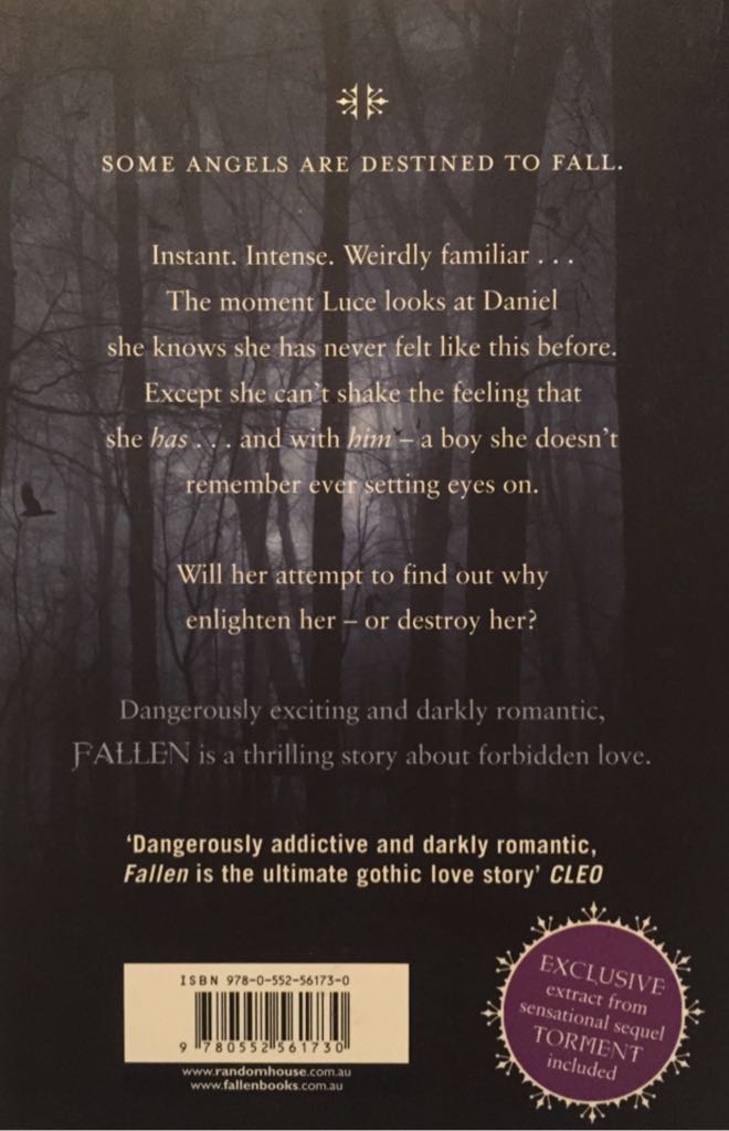 Fallen - Lauren Kate (Delacorte Books - Paperback) book collectible [Barcode 9780552561730] - Main Image 2