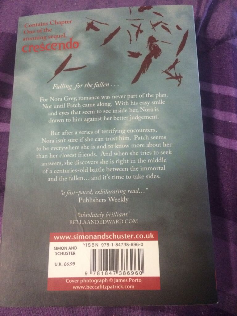 Hush, Hush - Becca Fitzpatrick (Simon & Schuster Children’s - Paperback) book collectible [Barcode 9781847386960] - Main Image 2