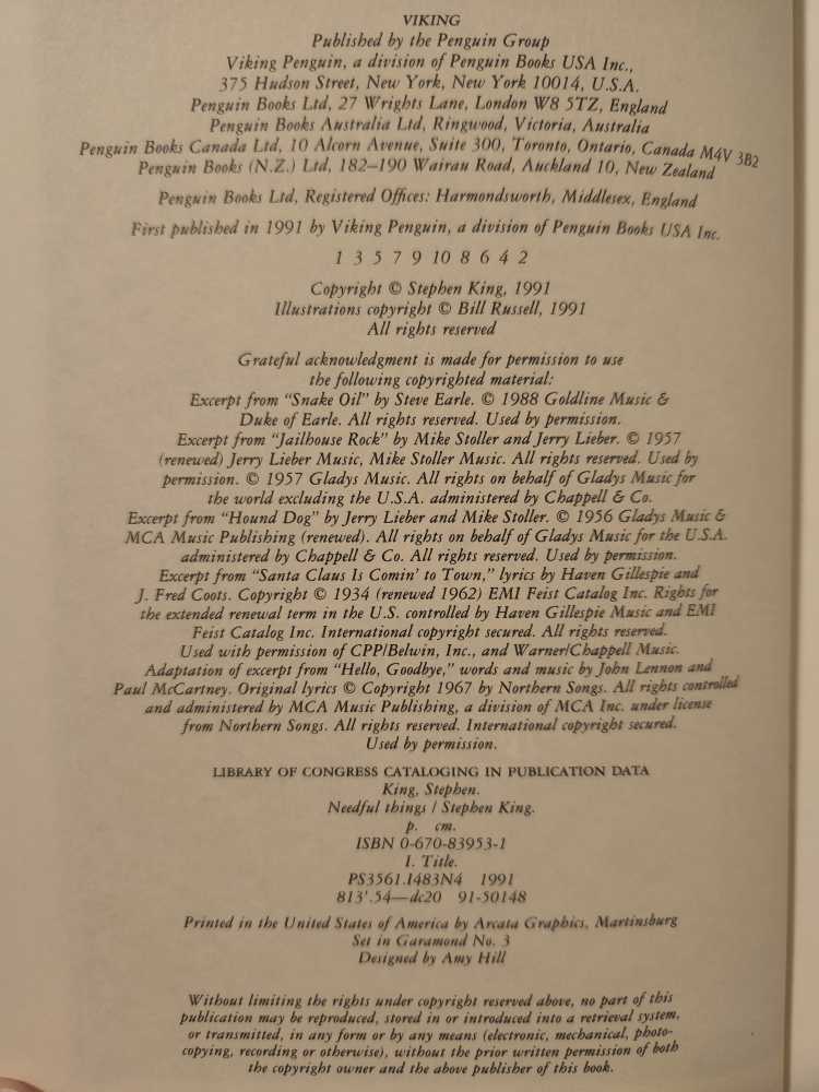 Needful Things Upgrade  - Stephen King (Pocket Books - Paperback) book collectible [Barcode 0670839531] - Main Image 3