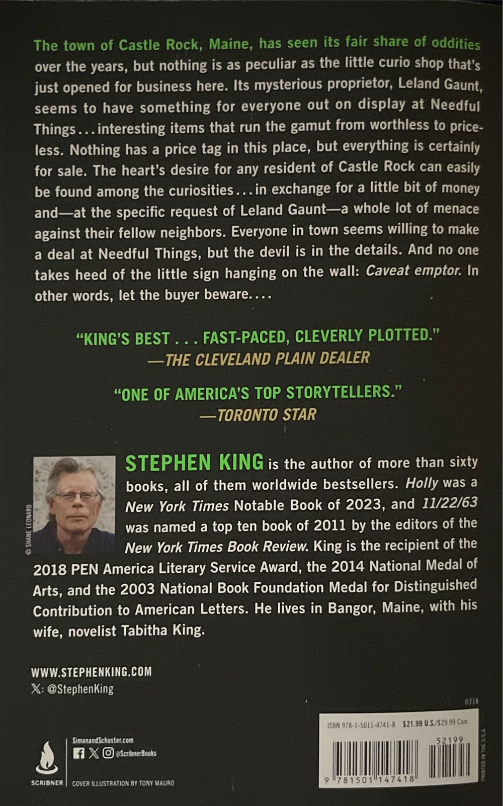 Needful Things - Stephen King (Gallery - Trade Paperback) book collectible [Barcode 9781501147418] - Main Image 2