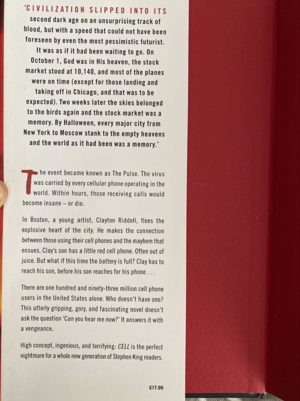 Cell - Stephen King (Hodder & Stoughton - Hardcover) book collectible [Barcode 9780340921449] - Main Image 2