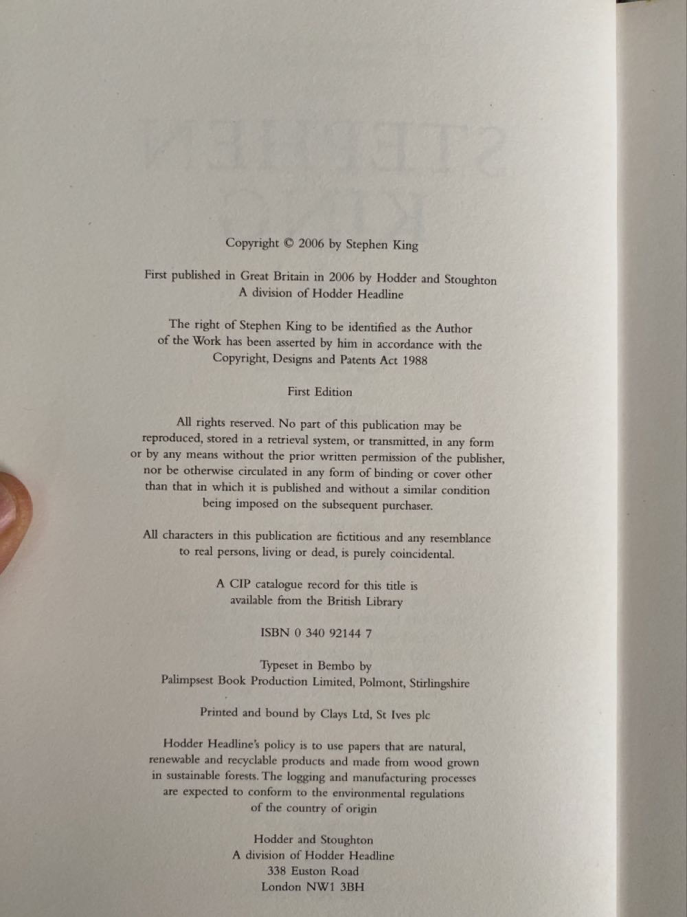 Cell - Stephen King (Hodder & Stoughton - Hardcover) book collectible [Barcode 9780340921449] - Main Image 3