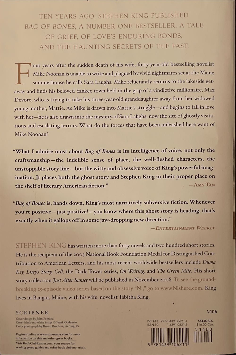 Bag of Bones - Stephen King (Gallery Books - Paperback) book collectible [Barcode 9781439106211] - Main Image 2