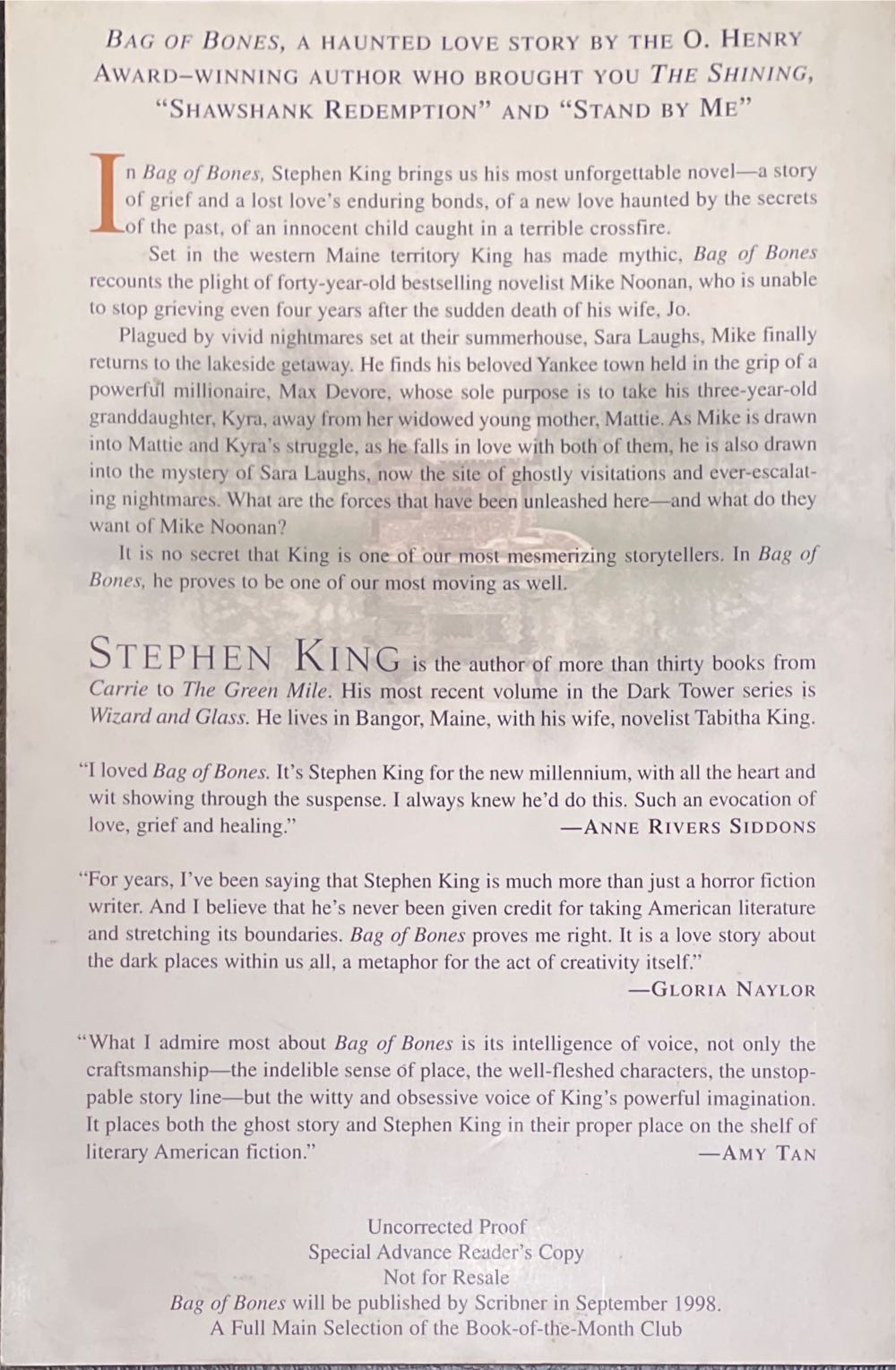 Bag of Bones - Steven King book collectible - Main Image 2