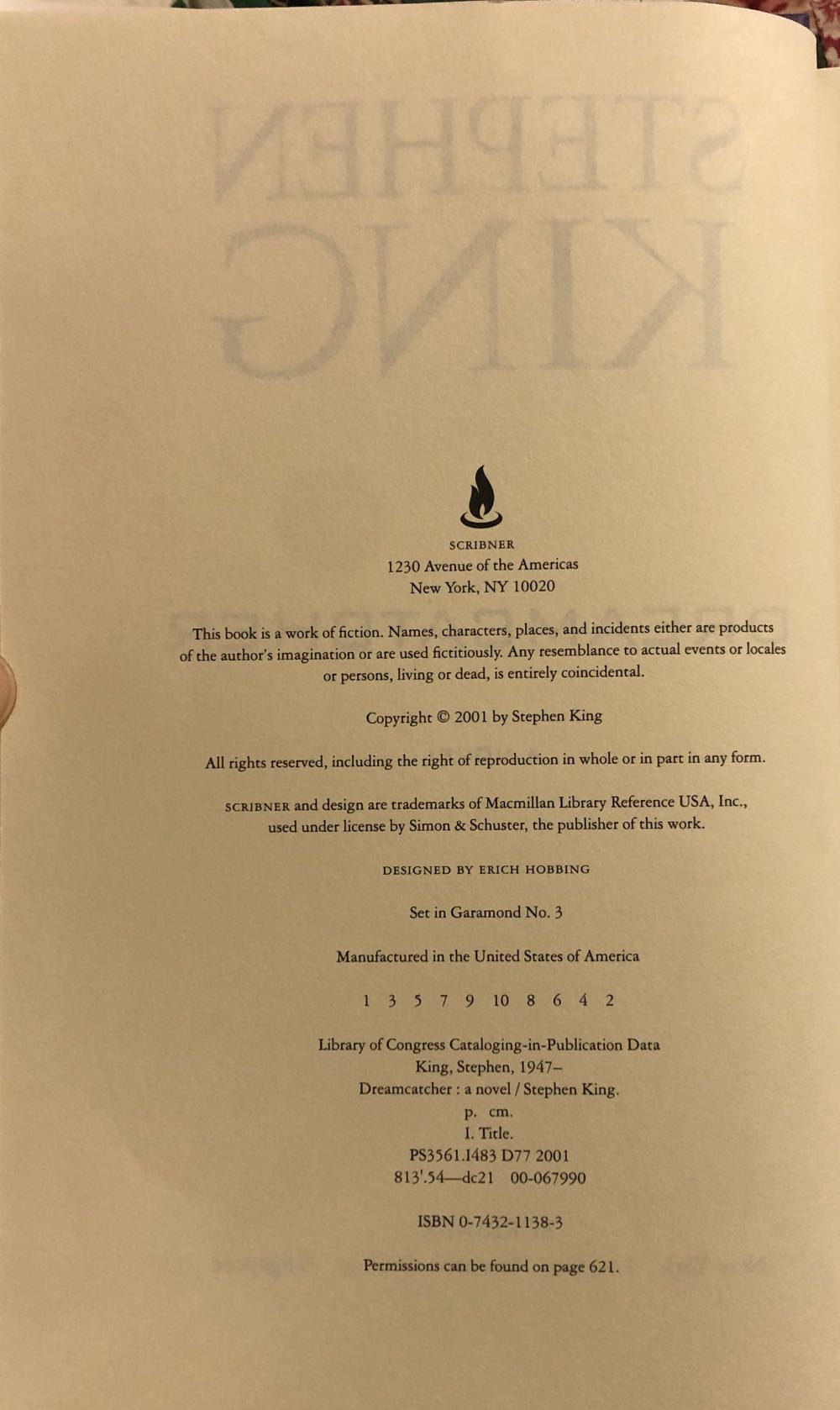 Dreamcatcher - Stephen King (Scribner - Hardcover) book collectible [Barcode 9780743211383] - Main Image 3