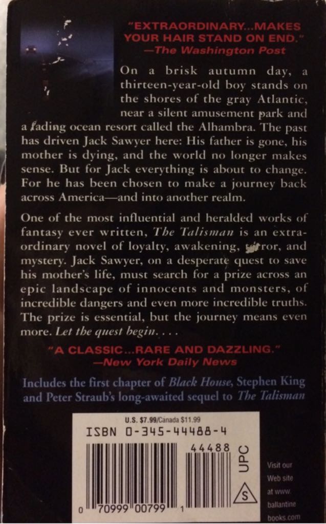 The Talisman - Stephen King (Ballantine Books - Paperback) book collectible [Barcode 9780345444882] - Main Image 2