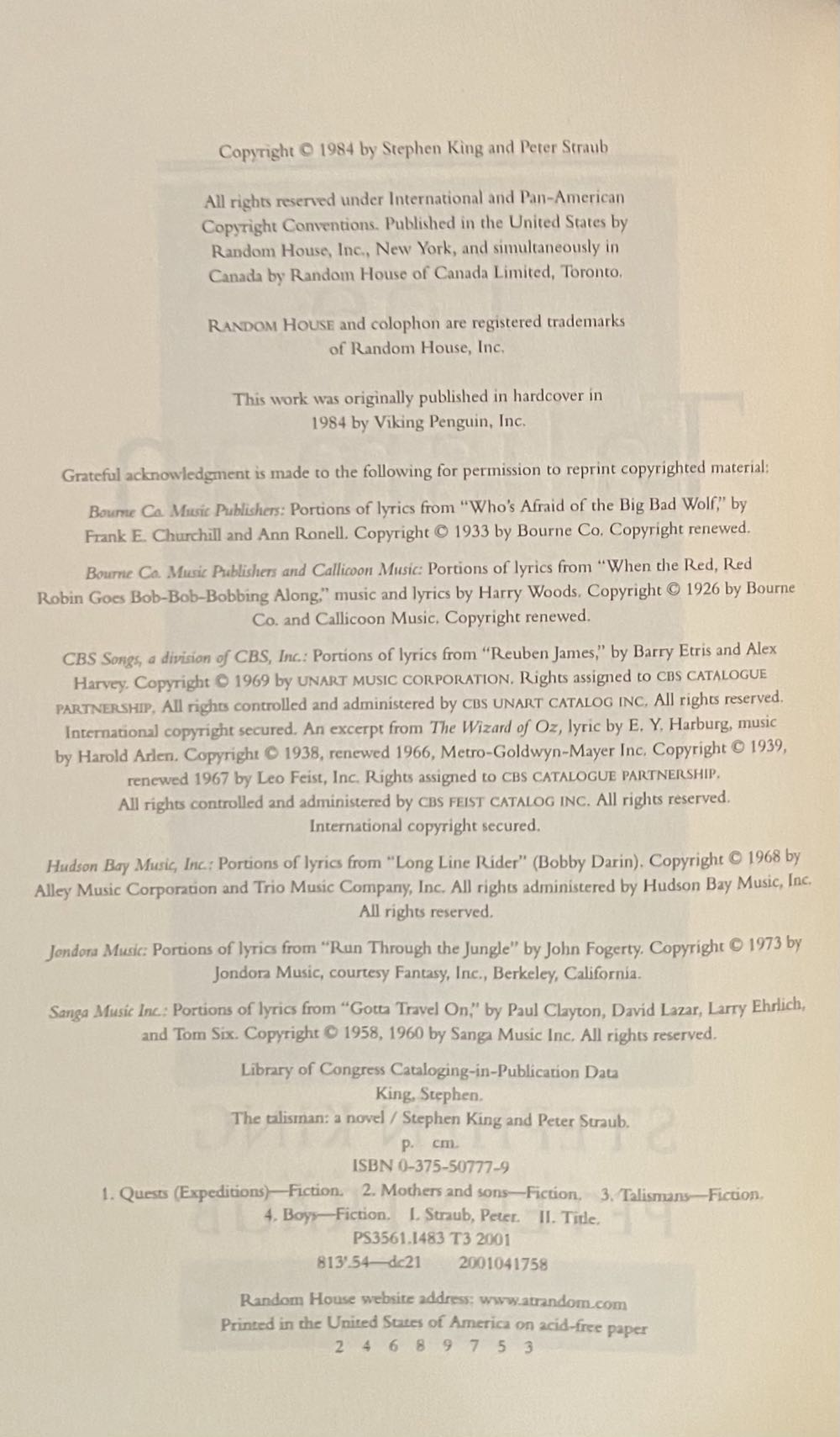 The Talisman - Stephen King (Random House - Hardcover) book collectible [Barcode 9780375507779] - Main Image 4