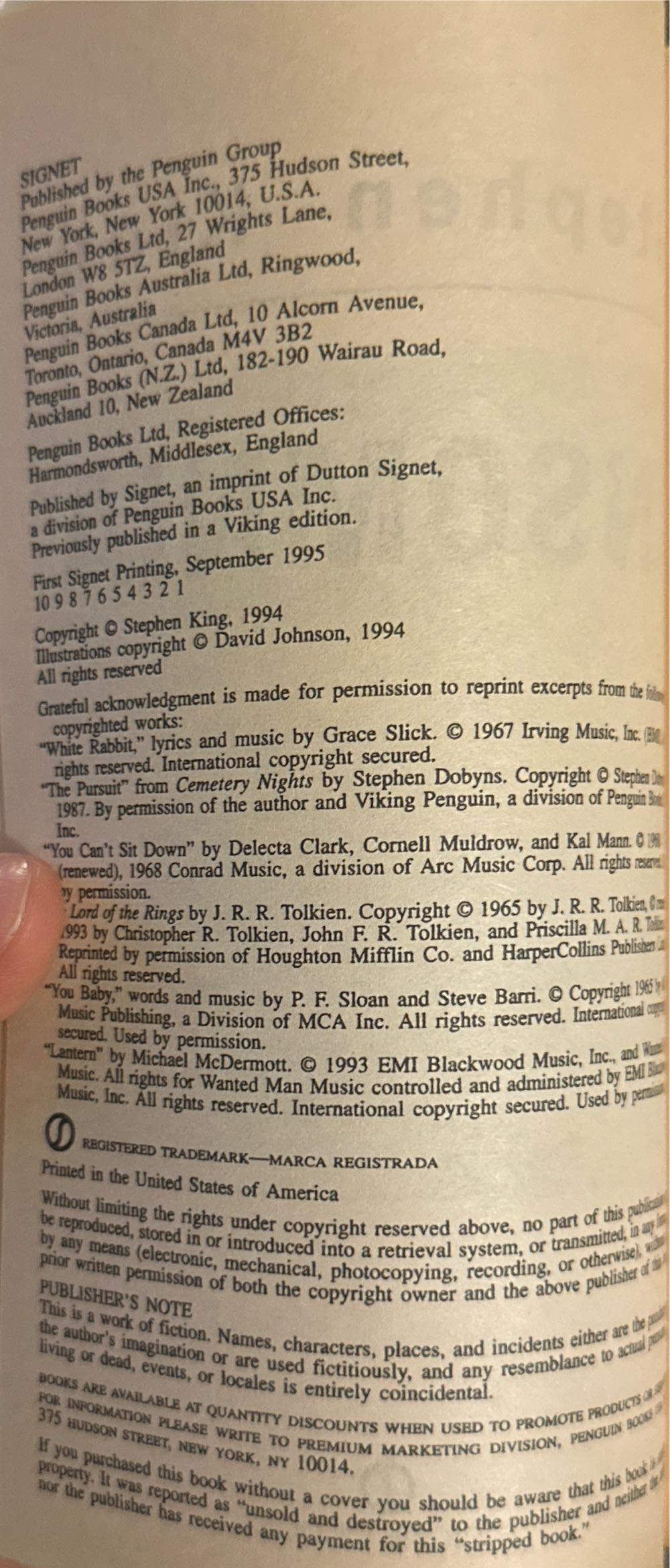 Insomnia - Stephen King (Signet - Paperback) book collectible [Barcode 9780451184962] - Main Image 3