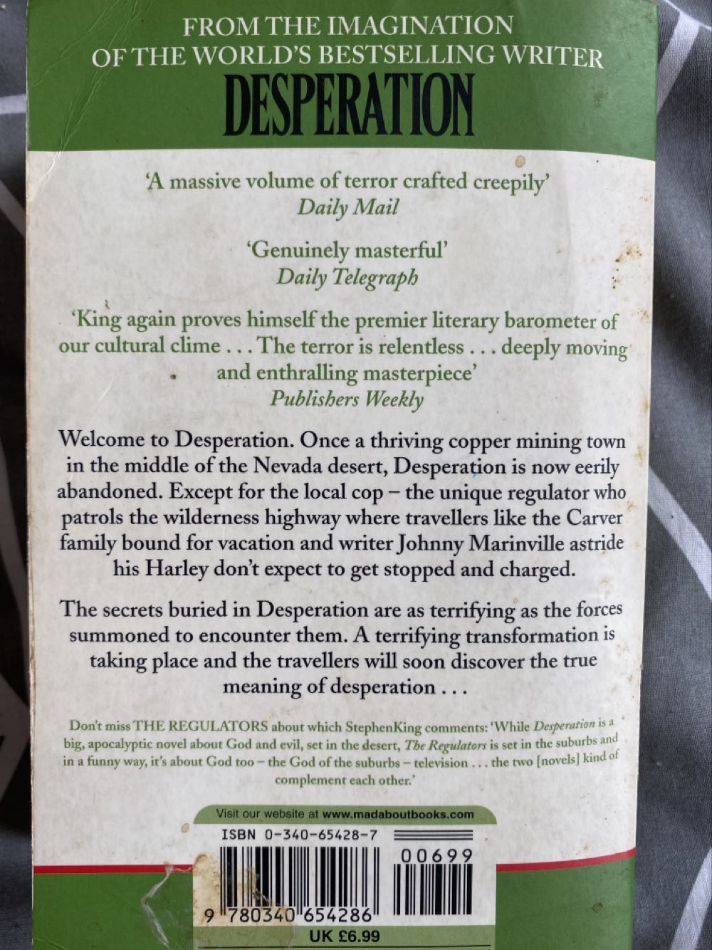 Desperation - Stephen King (New English Library - Paperback) book collectible [Barcode 9780340654286] - Main Image 2