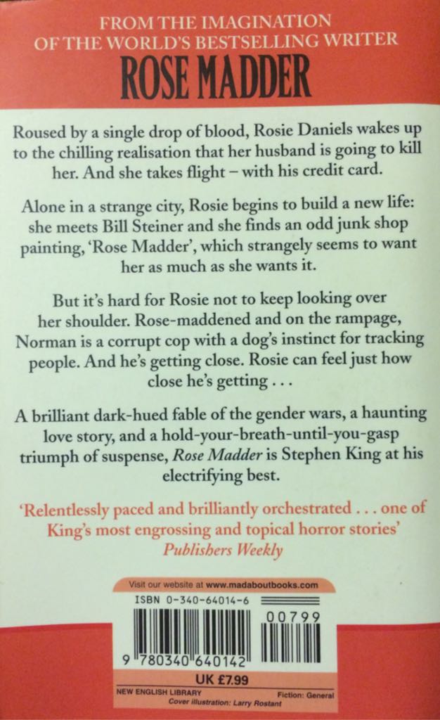 Rose Madder - Stephen King (New English Library - Paperback) book collectible [Barcode 9780340640142] - Main Image 2