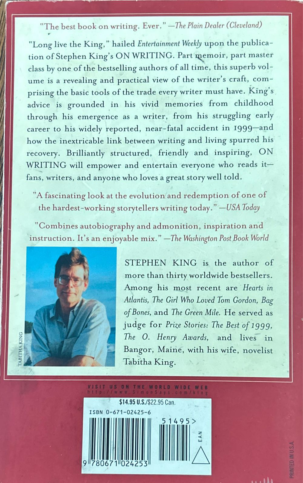 On Writing - Stephen King (Pocket Books - Paperback) book collectible [Barcode 9780671024253] - Main Image 2
