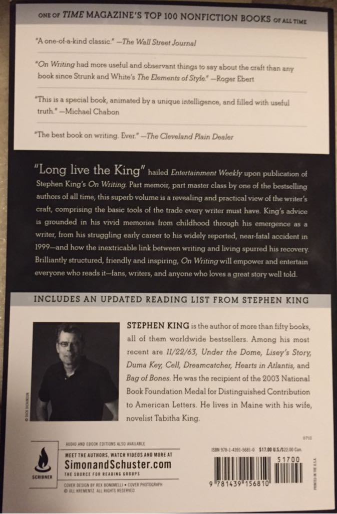 On Writing - Stephen King (Scribner - Paperback) book collectible [Barcode 9781439156810] - Main Image 2