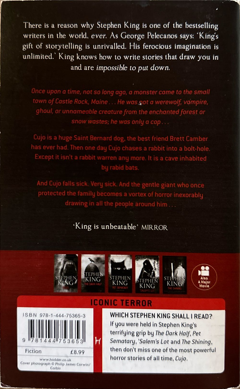 Cujo - Stephen King (Hodder - Trade Paperback) book collectible [Barcode 9781444753653] - Main Image 2