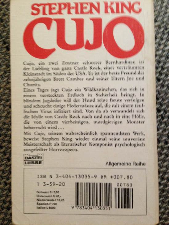 Cujo - Stephen King (Bastei Lübbe) book collectible [Barcode 9783404130351] - Main Image 2