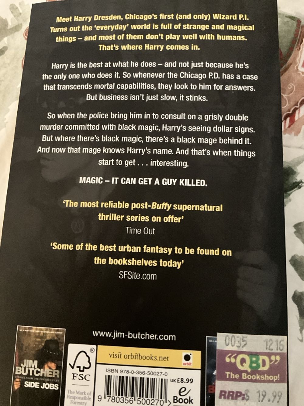 The Dresden Files, Book 1: Storm Front - Jim Butcher (Orbit Books - Paperback) book collectible [Barcode 9780356500270] - Main Image 2