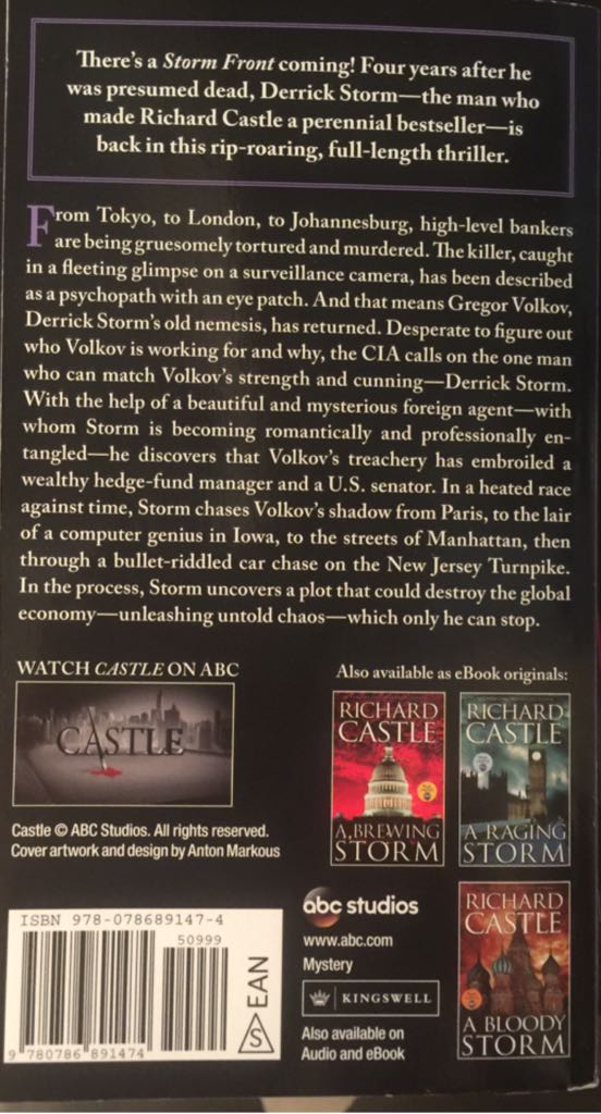 Storm Front - Richard Castle (Kingswell - Paperback) book collectible [Barcode 9780786891474] - Main Image 2