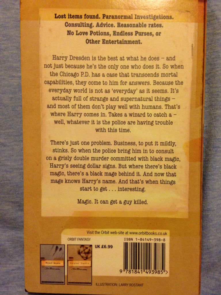 Storm Front: The Dresden Files 01 - Jim Butcher (Orbit - Paperback) book collectible [Barcode 9781841493985] - Main Image 2