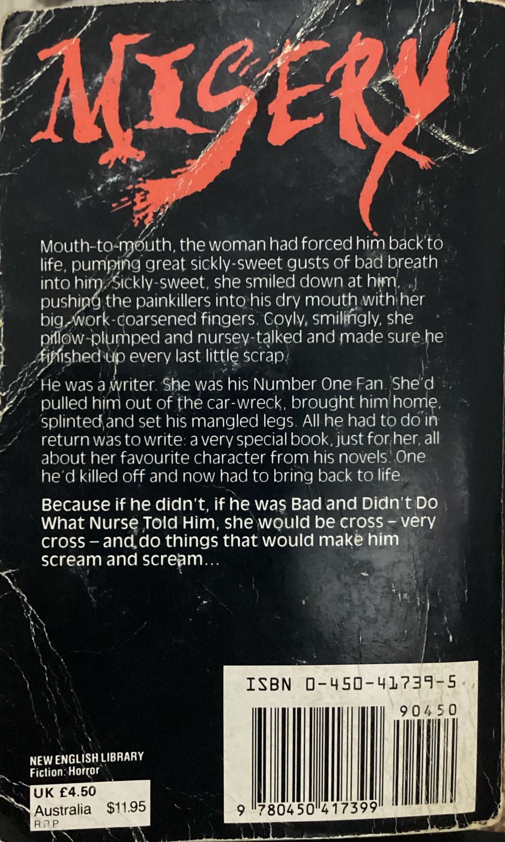 Misery - Stephen King (New English Library - Paperback) book collectible [Barcode 9780450417399] - Main Image 4