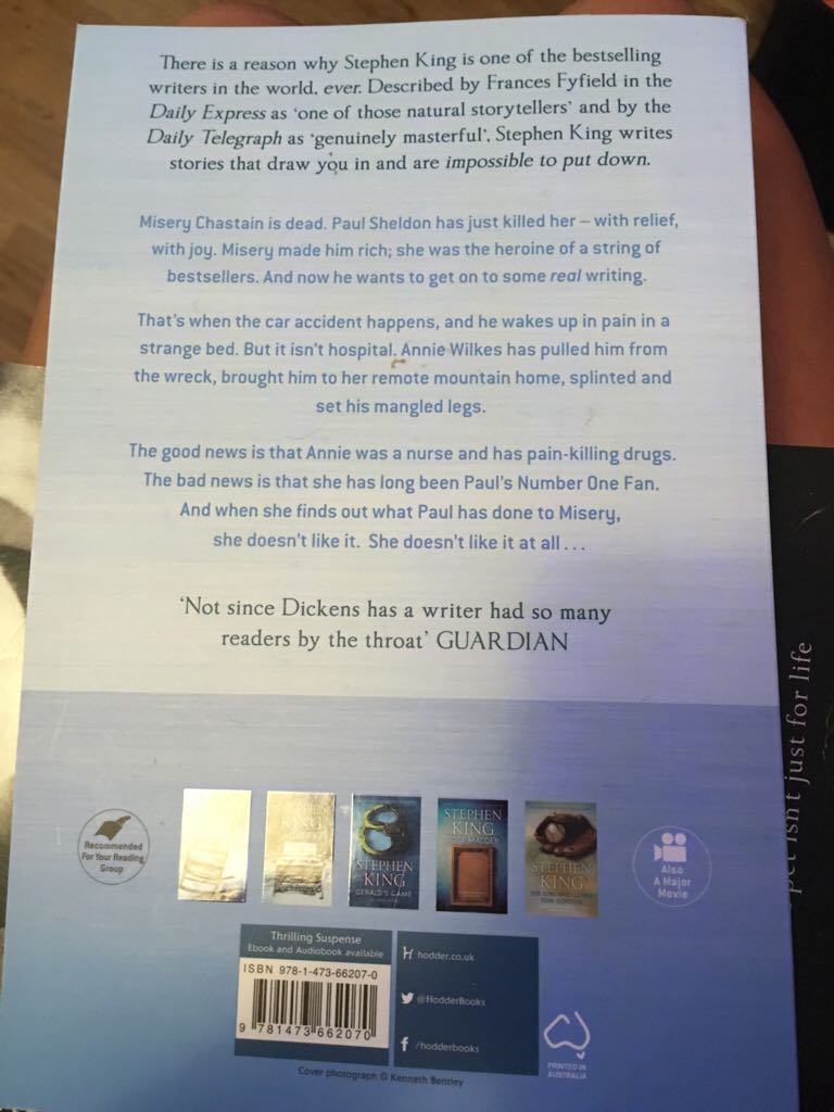 Misery - King, Stephen book collectible [Barcode 9781473662070] - Main Image 2