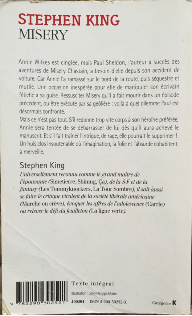 Misery - King, Stephen book collectible [Barcode 9782290302521] - Main Image 2