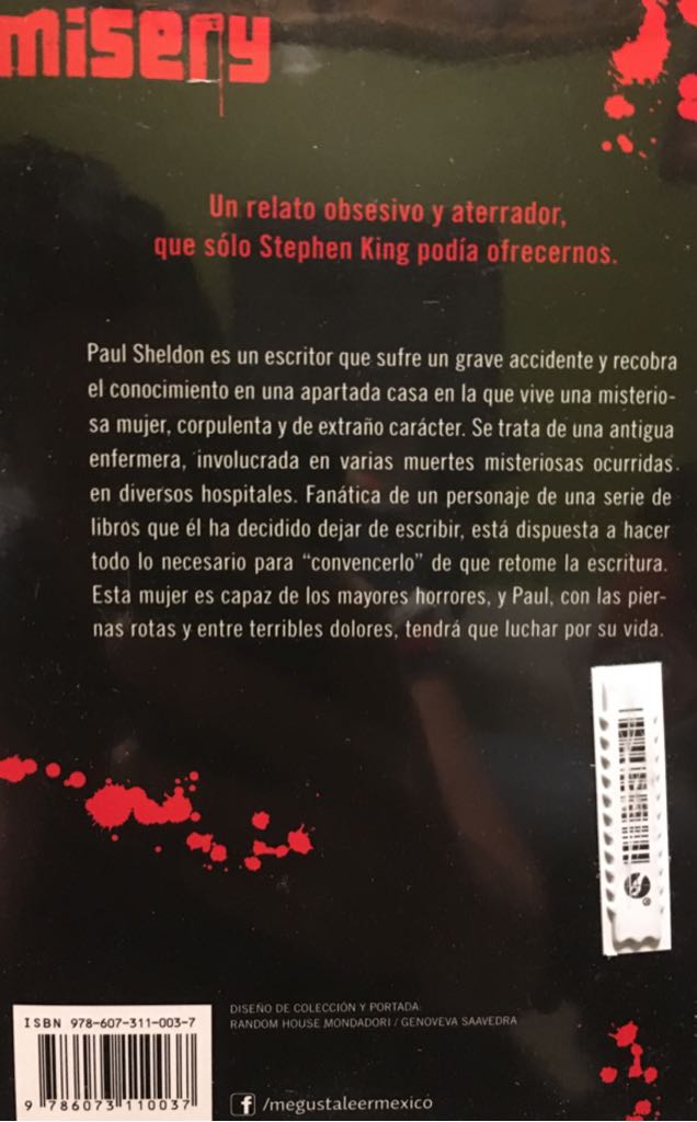 Misery - Stephen King (Debolsillo - Paperback) book collectible [Barcode 9786073110037] - Main Image 2