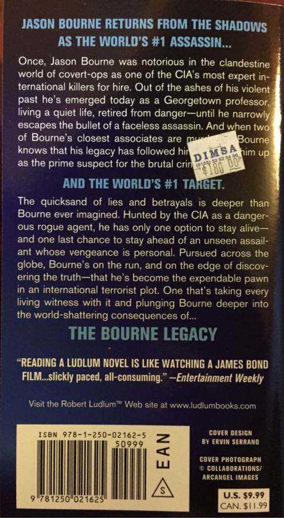 The Bourne Legacy - Eric Van Lustbader (Tor Fantasy - Paperback) book collectible [Barcode 9781250021625] - Main Image 2