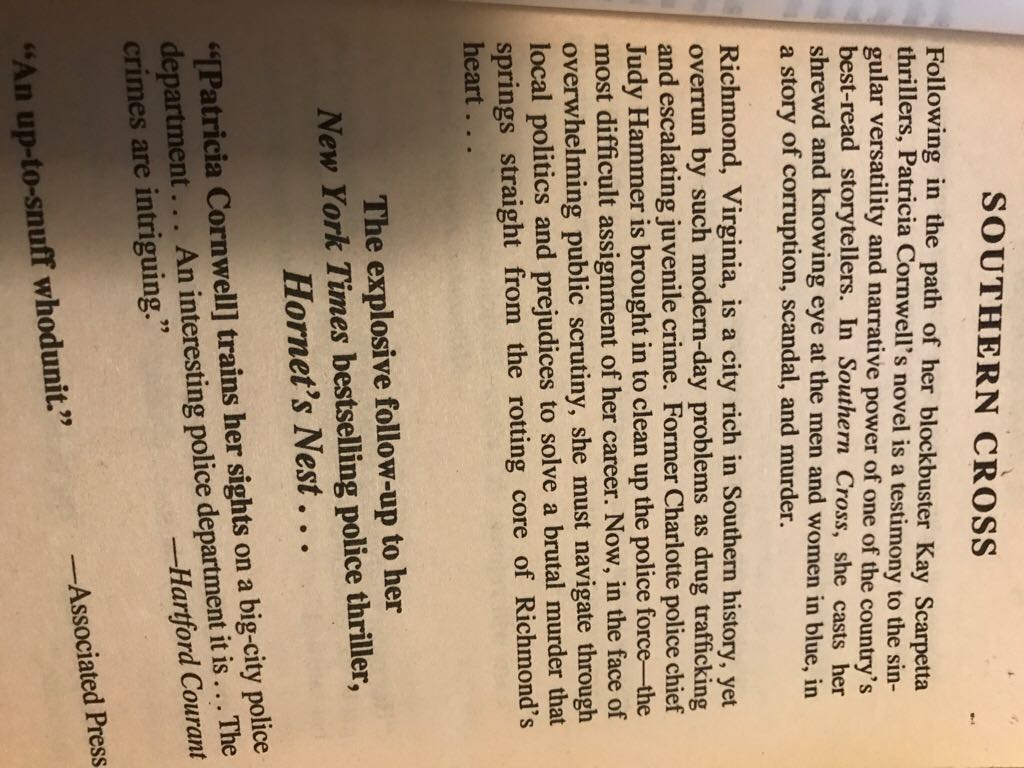 Southern Cross - Patricia Cornwell (Berkley Fiction - Paperback) book collectible [Barcode 9780425172544] - Main Image 2