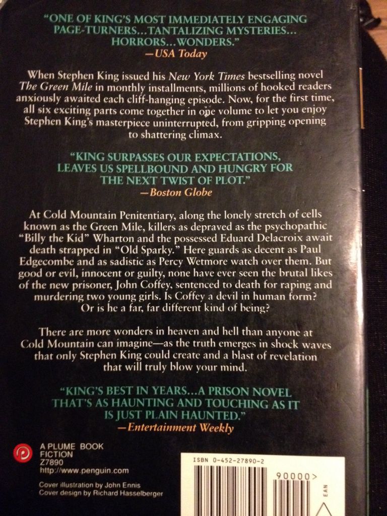 The Green Mile - Stephen King (Plume - Paperback) book collectible [Barcode 9780452278905] - Main Image 2