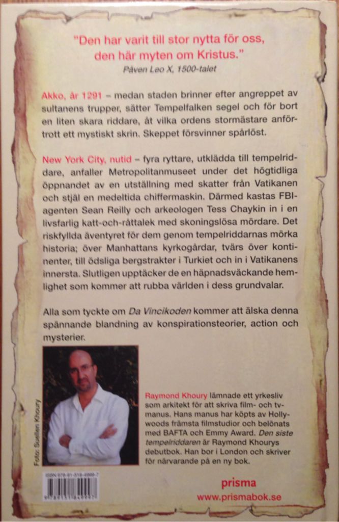 The Last Templar - Raymond Khoury (Dutton - Hardcover) book collectible [Barcode 9780525949411] - Main Image 2