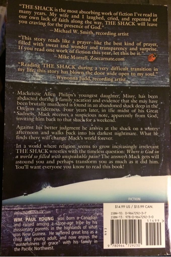 The Shack: Where Tragedy Confronts Eternity - William P. Young (Windblown Media - Paperback) book collectible [Barcode 9780964729230] - Main Image 2