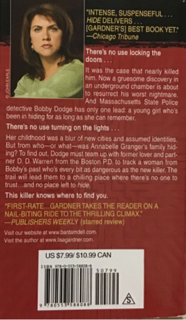 Hide - Lisa Gardner (Bantam Books - Paperback) book collectible [Barcode 9780553588088] - Main Image 2