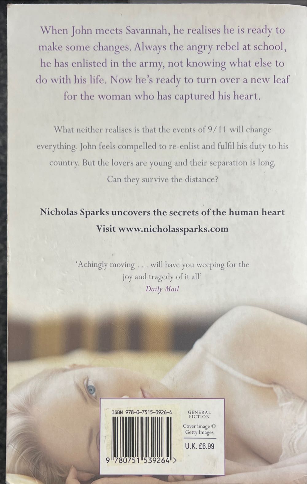 Dear John - Nicholas Sparks (Sphere - Paperback) book collectible [Barcode 9780316030069] - Main Image 2