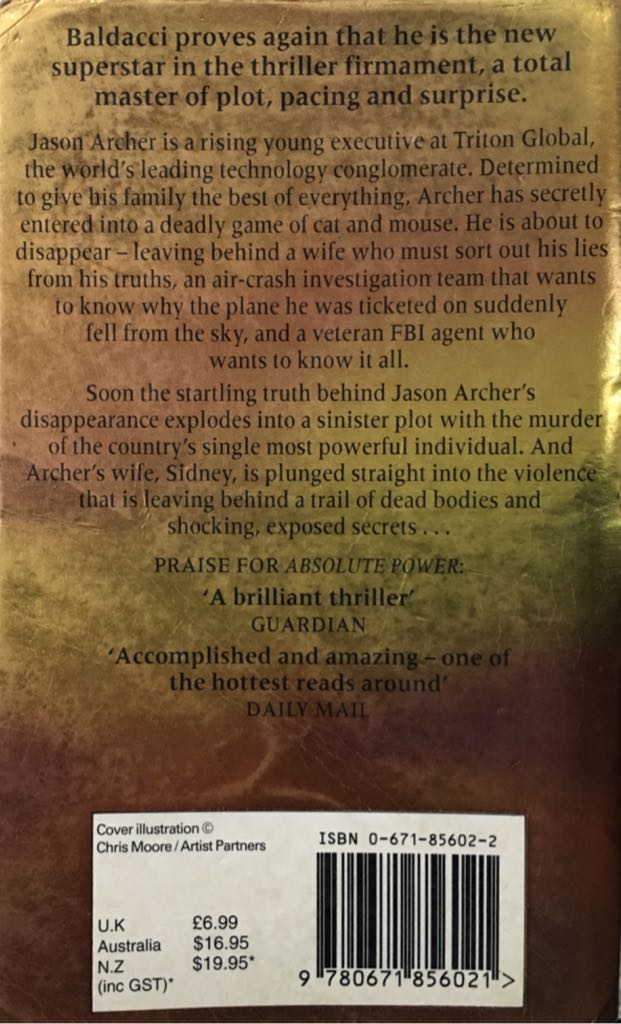 Total Control - David Baldacci (Pocket Books - Paperback) book collectible [Barcode 9780671856021] - Main Image 2